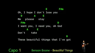 Benson Boone - Beautiful Things - Lyrics Chords Vocals