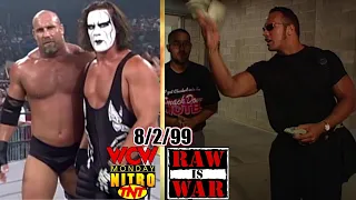 WWF RAW vs. WCW Nitro - August 2, 1999 Full Breakdown - WWF Goes Public - Goldberg/Sting Tag