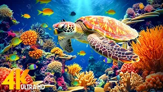 [Новые] 11 часов потрясающие 4K подводные чудеса - расслабляющая музыка | Коралловые рифы, рыба и