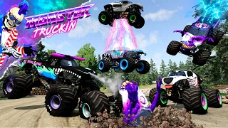 Monster Jam INSANE Racing, Freestyle and High Speed Jumps #46 | BeamNG Drive | Grave Digger