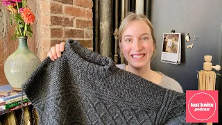 Kat Knits Podcast: September 2023 // Three Grey Sweaters and Grey Gloves for Fall