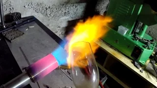 Self-made gas burner with supercharging.