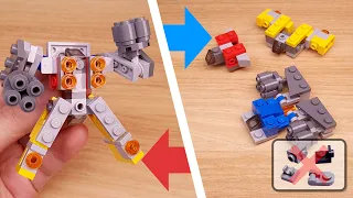 LEGO brick transformers mech MOC tutorial - combiner Grayman