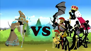 Controlled Magikill Vs All Units Stick war 3  /// stronger then king???
