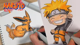 Как нарисовать Наруто и девятихвостого лиса | Naruto