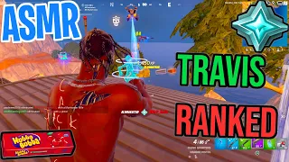 ASMR Gaming 🤩 Fortnite Ranked Travis Scott! Relaxing Gum Chewing 🎮🎧 Controller Sounds + Whispering💤