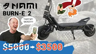 NEW $1,500-Cheaper Version of the Ferrari of Electric Scooters - NAMI BURN-E 2 Review