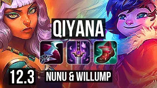 QIYANA vs NUNU & WILLUMP (JNG) | Rank 1 Qiyana, Legendary, Rank 12 | KR Challenger | 12.3