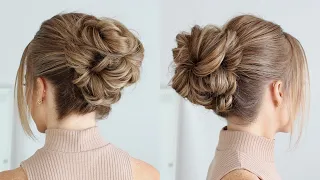 EASY UPDO USING 5 ELASTICS | For medium long hair