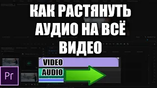 Как короткое аудио растянуть на всё видео Premiere Pro