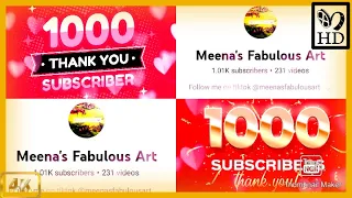 1k subscriber's special video thank you for your love & support Do Subscribe @meenasfabulousart