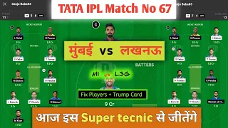 MI vs LSG dream11 team | Mumbai Indians vs Lucknow super giants match prediction Today dream11 team