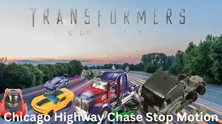 Transformers: Age Of Extinction | Chicago Highway Chase Stop Motion