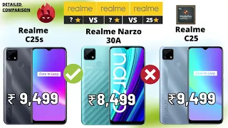 Realme C25s vs Realme Narzo 30A vs Realme C25 | Realme C25s vs Narzo 30A vs Realme C25