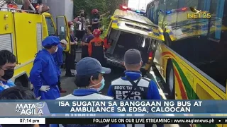 Isa sugatan sa banggaan ng bus at ambulance sa Edsa, Caloocan