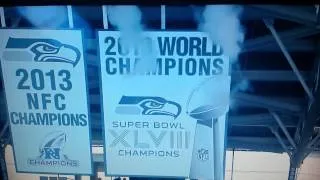 Seattle Seahawks Champions banner drop