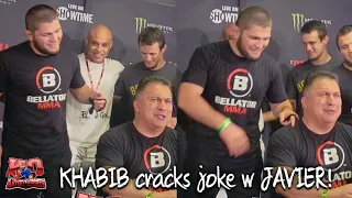 KHABIB cracks joke w JAVIER MENDEZ! Celebrates win w USMAN NURMAGOMEDOV and ISLAM!