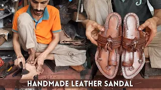 Amazing handmade leather sandal making by simple tools | leather footwear | Handcrafted leather work