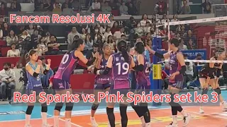 Fancam Red Sparks vs Pink Spiders Semifinal Leg 2 Game ke 3