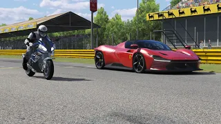 BWM S1000 RR vs Ferrari Daytona SP3 at Monza Full Course - Round 2