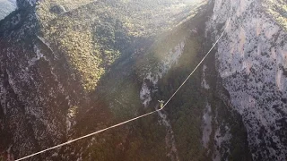 World Record 1km Slackline set by Nathan Paulin & Danny Menšík