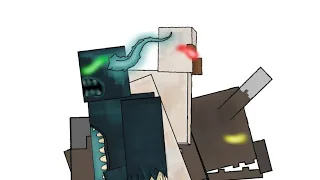 Warden Vs Iron Golem Vs Ravager ( Minecraft Animation 2d )/Dino rogers | #minecraft