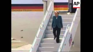 German Chancellor Merkel arrives to meet President Saakashvili