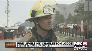 'A total loss': Clark County firefighters tackle blaze at Mt. Charleston Lodge