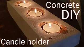 Easy Concrete DIY Candle Holder