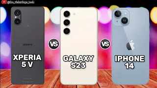 Sony Xperia 5 V vs Samsung Galaxy S23 vs Apple iPhone 14 || Comparison Video⚡Review, Price, Launch