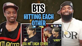 AMERICAN RAPPER REACTS TO -BTS Hitting Each Other (Funny Moments)