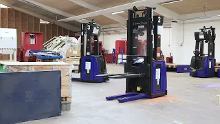 3 AGVs working in fleet