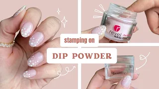 Nail stamping on dip powder