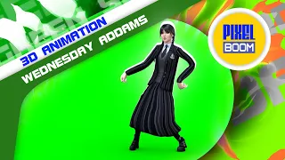 Wednesday Addams Green Screen 3D Animation - PixelBoom