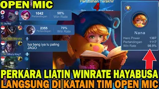 IYA BANG LU PALING JAGO ! CUMA LIATIN WINRATE HAYABUSA, LANGSUNG DI KATAIN SM NANA 1000 MATCH WR 98%