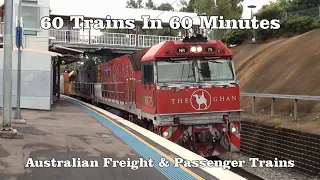 60 Trains In 60 Minutes Compilation: With Steam Loco 3801: Australian Trains