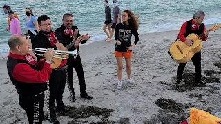 OMG! Random Girl with Amazing Voice Sings with Mariachi Band on Miami Beach, Florida