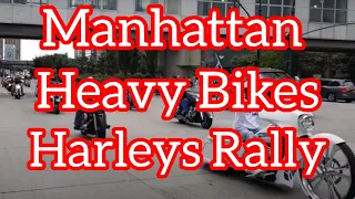 Harleys & Heavy Bikers Rally Takes Over Manhattan (New York)