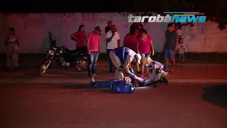 15-11 Motociclista tem suspeita de fratura após acidente no Bairro Santa Felicidade