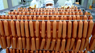 โรงงานไส้กรอกเกาหลีที่น่าตื่นตาตื่นใจ! กระบวนการผลิตไส้กรอก