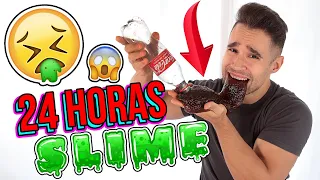 24 HORAS COMIENDO SLIME CASERO, All Day Eating Slime | Mayden