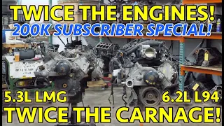 Tearing Down TWO DESTROYED LS Engines! 5.3L & 6.2L With VERY Different Failures! 200k SPECIAL!