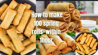 HOW TO MAKE 100 SPRING ROLLS WRAP WITHIN 1HOUR: SMALL CHOPS BUSINESS IN NIGERIA/ DETAIL RECIPE
