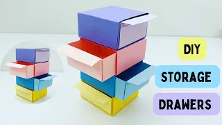 DIY MINI PAPER CHEST OF DRAWERS / Paper Craft / Easy Origami  Storage Box DIY /Desk Organizer Drawer