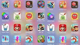 Free iOS 16 Games: Sausage - Happy Glass - Red Ball 4 & Ben10 / Subway & Fall Race 3D & Run Race 3D