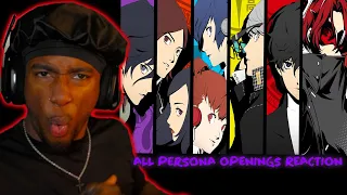 ALL PERSONA OPENINGS REACTION | (REVELATIONS:PERSONA 1996 - PERSONA 5: THE PHANTOM X 2024)