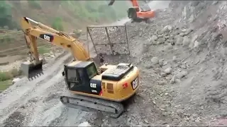Two Excavator Expand Old Road Construction || Excavator Load On Tipper || Excavator Working Video ||