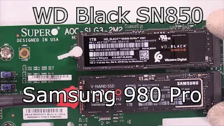 Samsung 980 Pro vs WD Black SN850 on Supermicro Dual M.2 NVMe Adapter