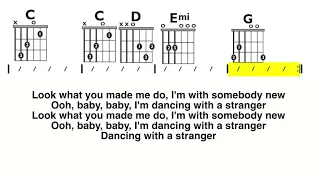 Dancing With a Stranger (Smith, Normani) EASY Guitar/Lyric Play-Along