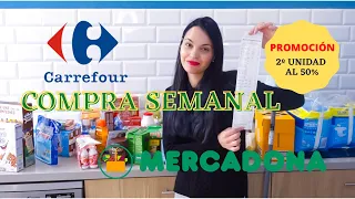 COMPRA SEMANAL CARREFOUR | MERCADONA | IDEA DE MENÚ SEMANAL